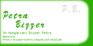 petra bizzer business card